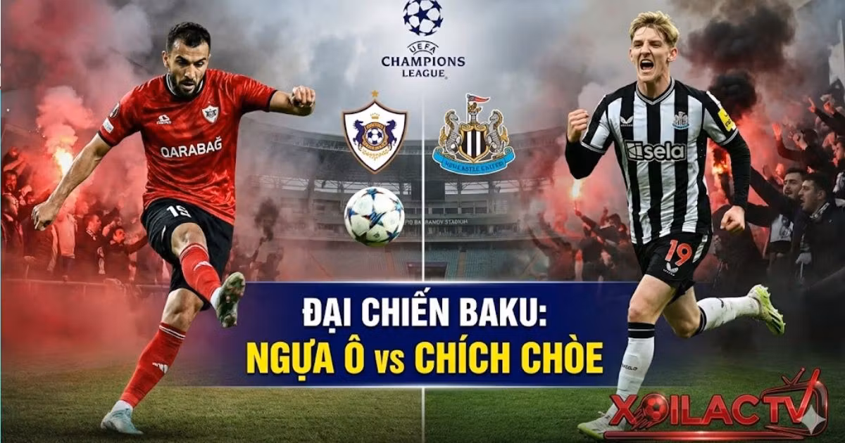 Nhận định Qarabag vs Newcastle Cúp C1: Cuộc đối đầu rực lửa giữa Anthony Gordon và Juninho tại sân Baku - Xem trực tiếp bóng đá trên Xoilac TV