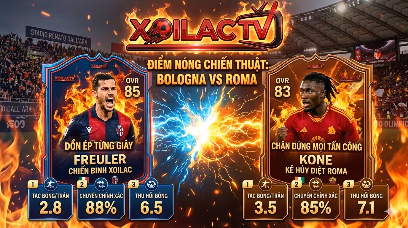 Điểm nóng tuyến giữa Remo Freuler đối đầu Manu Kone trận Bologna vs Roma