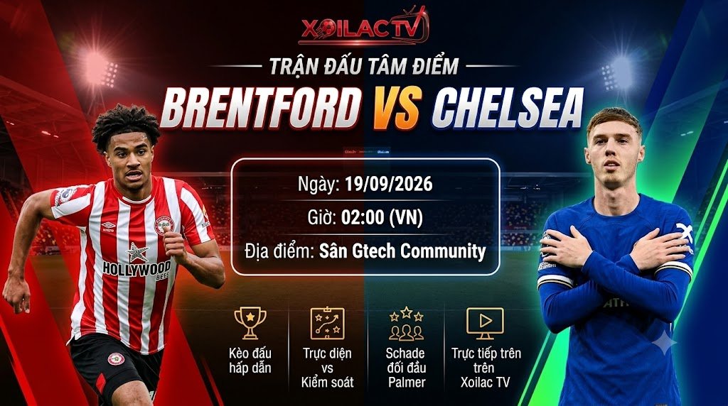 Nhận định soi kèo trận đấu tâm điểm Brentford vs Chelsea vòng 5 Ngoại hạng Anh trên Xoilac TV.